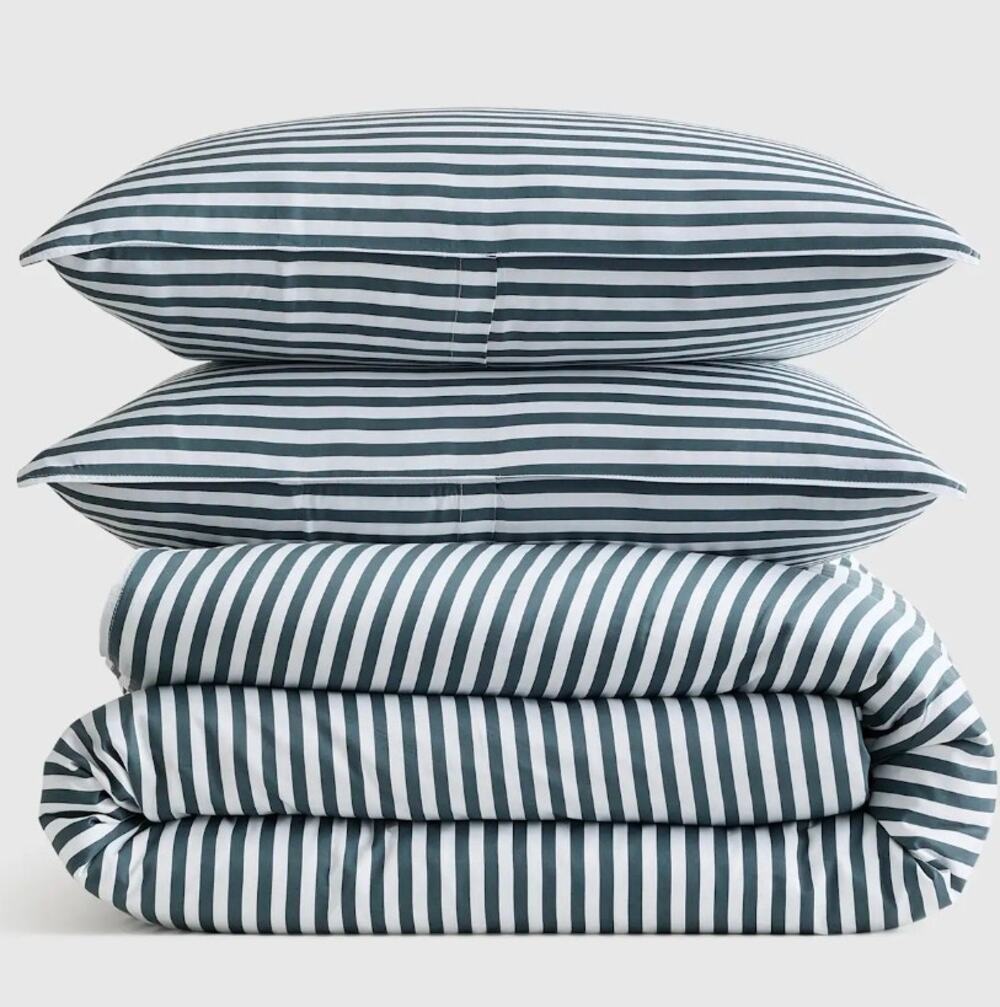 Quince Organic Bamboo Visose King Cal King Duvet Cover 3Pc Set Sand $154 MSRP